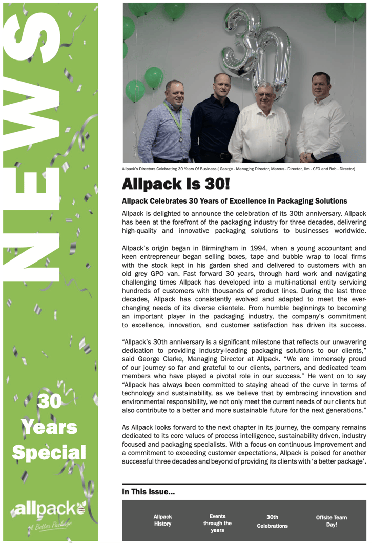 30th Anniversary Newsletter