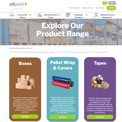 Allpack New Website - Product Range Page image
